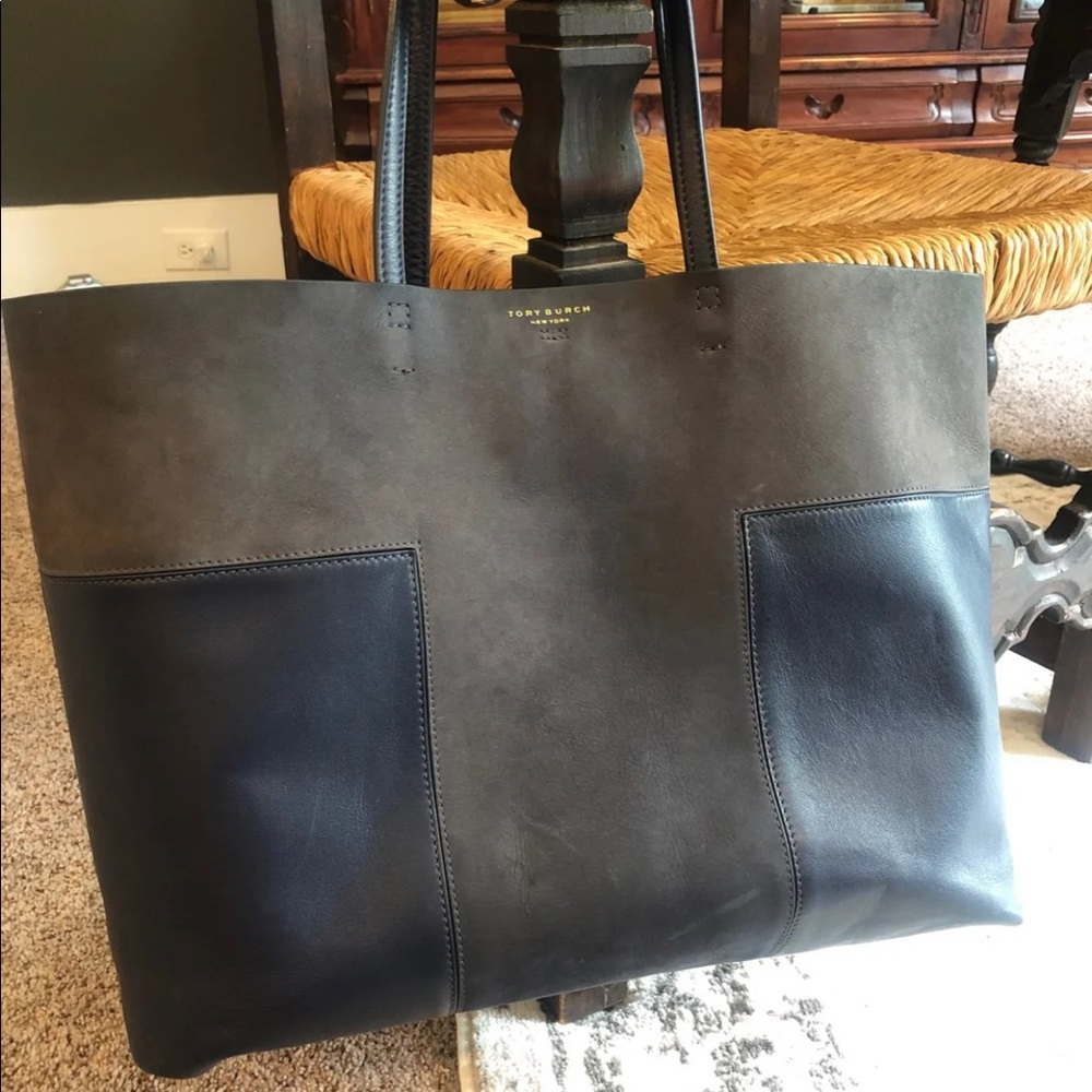 Tory Burch Block T tote navy